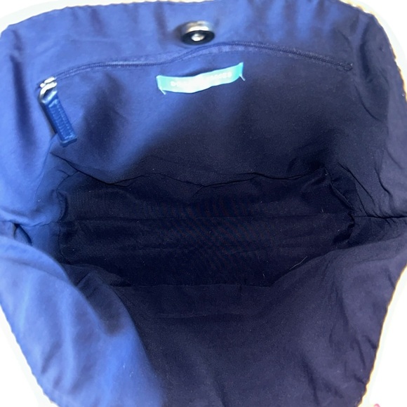 Draper James Tan Woven Straw Summer Tote with Colorful Tassel Accent - Picture 6 of 7